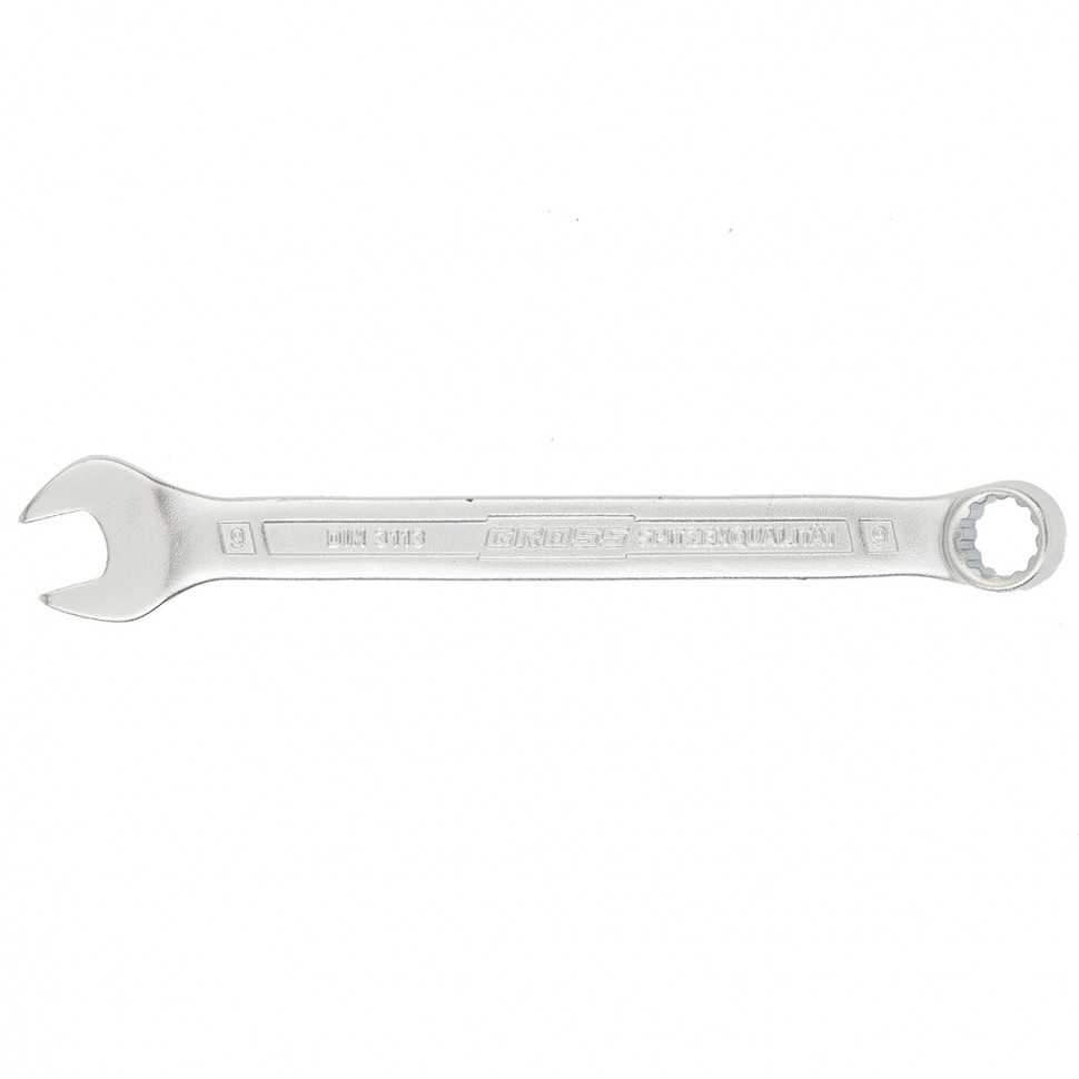 Ключ комбинированный 9 мм, CrV, холодный штамп Gross Ключи комбинированные фото, изображение