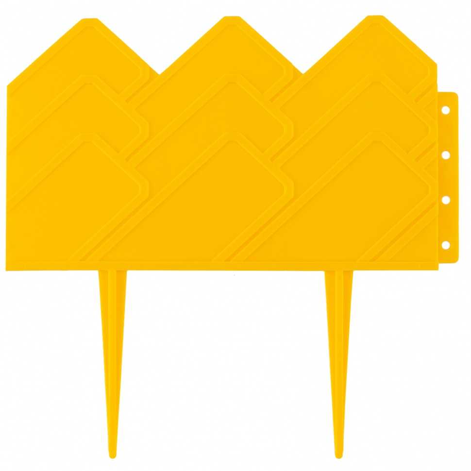 Бордюр "Кантри", 14 х 310 см, желтый, Россия, Palisad Бордюры садовые фото, изображение