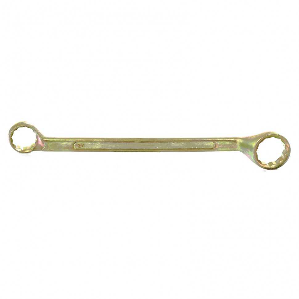 Ключ накидной, 24 х 27 мм, желтый цинк Сибртех Ключи накидные фото, изображение